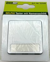 DELPHI Taster mit Namensschild - 0-250V~/ 10A, inkl. Rahmen, UP, wei&szlig;