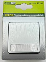 DELPHI Taster mit Namensschild - 0-250V~/ 10A, inkl. Rahmen, UP, silber