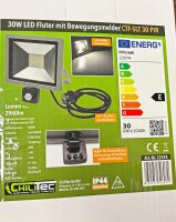 LED-Fluter SlimLine "CTF-SLT30 PIR" - 30W, IP44, 2960lm, 4200K, Bewegungsmelde