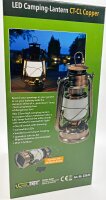 LED Camping Laterne "CT-CL Copper" - &Oslash;xH 12x23,5cm, 4x AA, warmwei&szlig;, dimmbar