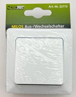 MILOS Wechsel-Schalter, UP, wei&szlig; matt - 250V~/ 10A, inkl. Rahmen, Steckanschluss