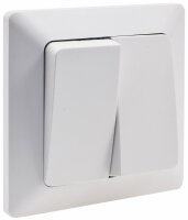 MILOS Serien-Schalter 2-fach wei&szlig; matt - 250V~/...
