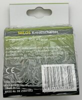 MILOS Kreuzschalter wei&szlig; matt - 250V~/ 10A, inkl. Rahmen, UP