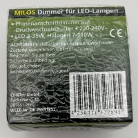 MILOS Dimmer f&uuml;r LED Lampen wei&szlig; matt - 250V~/ 3-60W, inkl. Rahmen, UP