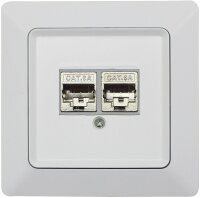 MILOS Netzwerk-Dose 2x CAT6 - inkl. Rahmen, UP, matt...
