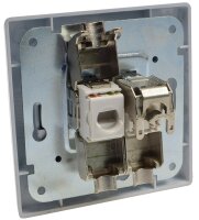 MILOS Netzwerk-Dose 2x CAT6 - inkl. Rahmen, UP, matt wei&szlig;