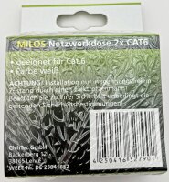 MILOS Netzwerk-Dose 2x CAT6 - inkl. Rahmen, UP, matt wei&szlig;