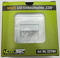MILOS LED-Einbauleuchte "COB" wei&szlig; matt - 80x80mm, 3000k, warmwei&szlig;, 55Lumen