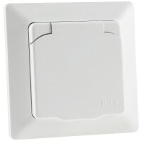 MILOS Schutzkontakt-Steckdose IP44 - 250V~/ 16A, inkl. Rahmen, UP, wei&szlig; matt