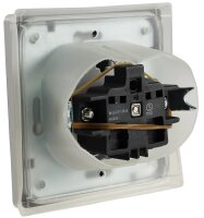 MILOS Schutzkontakt-Steckdose IP44 - 250V~/ 16A, inkl. Rahmen, UP, wei&szlig; matt