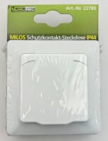 MILOS Schutzkontakt-Steckdose IP44 - 250V~/ 16A, inkl. Rahmen, UP, wei&szlig; matt