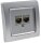 DELPHI Netzwerk-Dose 2x CAT6 - inkl. Rahmen, UP, silber