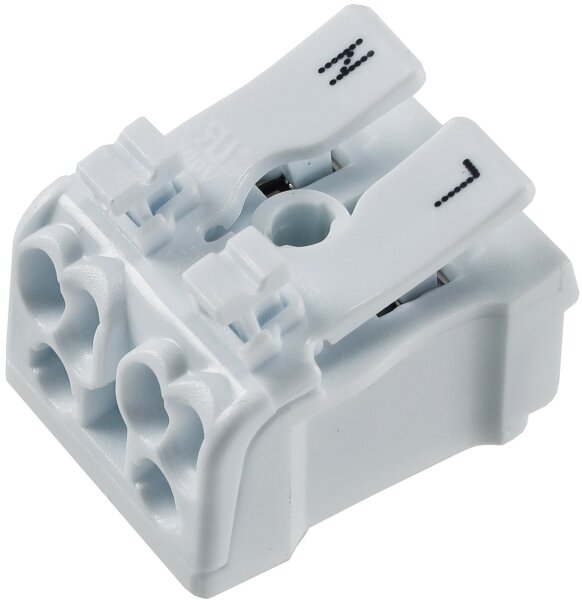L&uuml;sterklemme, 2-polig mit Hebel - 0,5-2,5mm&sup2;, 450V/16A