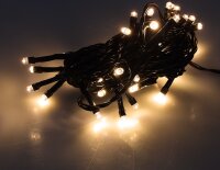 LED Aussen-Lichterkette "CT-ALK040" 4m - warmwei&szlig;, Kabel schwarz, IP44, 40 LEDs
