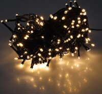 LED Aussen-Lichterkette "CT-ALK200" 20m - warmwei&szlig;, Kabel schwarz, IP44, 200 LEDs