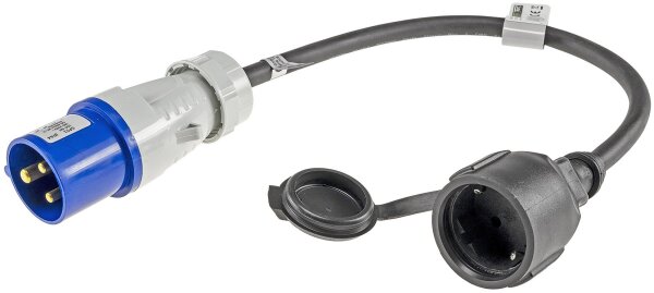CEE auf Schutzkontakt-Kupplung 0,35m - 230V, Adapter f&uuml;r Wohnwagen, Camping
