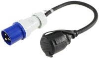 CEE auf Schutzkontakt-Kupplung 0,35m - 230V, Adapter f&uuml;r Wohnwagen, Camping