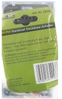 DELPHI Set Steckdosen + Schalter +Rahmen - 250V~/ 16A, Steckanschluss, wei&szlig;