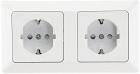 MILOS Set 2 Steckdosen + 2-fach Rahmen - 250V~/ 16A,...