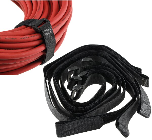 Klettband mit &Ouml;se, 5er Pack - 50x2cm, schwarz