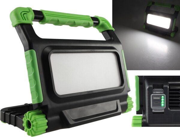 LED Baustrahler mit Akku "BSA-30" - 30W, 2400lm, 4500K / neutralwei&szlig;