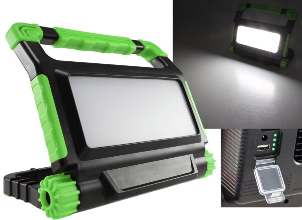 LED Baustrahler mit Akku "BSA-50" - 50W, 4200lm, 4500K / neutralwei&szlig;