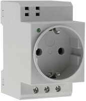 Schutzkontakt-Steckdose f&uuml;r Hutschiene - mit LED,...