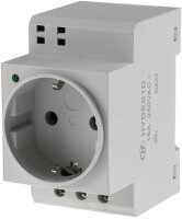 Schutzkontakt-Steckdose f&uuml;r Hutschiene - mit LED, 230V, 16A, VDE