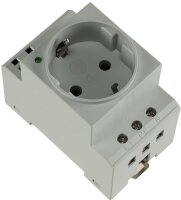 Schutzkontakt-Steckdose f&uuml;r Hutschiene - mit LED, 230V, 16A, VDE