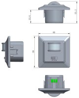 DELPHI Bewegungsmelder 160&deg;, silber - LED geeignet, 250V~, Unterputz, 2-Draht