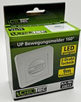 Unterputz PIR-Bewegungsmelder 160&deg; Pro - LED geeignet, 2-Draht Technik, wei&szlig;