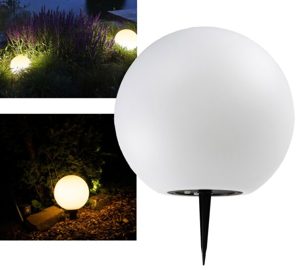 LED Solar Kugelleuchte 25cm &Oslash; "SK25 W" - # aus dem Sortiment #