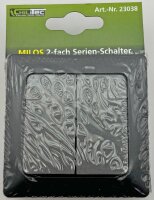 MILOS Serien-Schalter 2-fach, Anthrazit - 250V~/ 10A, inkl. Rahmen, UP