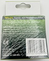 MILOS Taster mit Namensschild, Anthrazit - 0-250V~/ 10A, inkl. Rahmen, UP