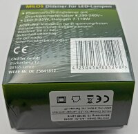 MILOS Dimmer f&uuml;r LED Lampen, Anthrazit - 250V~/ 3-60W, inkl. Rahmen, UP