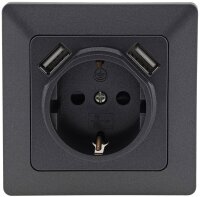 MILOS Schutzkontakt-Steckdose, Anthrazit - 250V~/ 16A,...