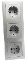 DELPHI Set 3 Steckdosen + 3-fach Rahmen - 250V~/ 16A,...
