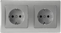 DELPHI Set 2 Steckdosen + 2-fach Rahmen - 250V~/ 16A,...