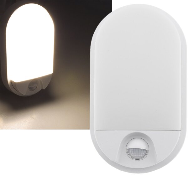 LED Wandleuchte "NIAS" IP54, 3000K - 10W, 980lm, 140&deg; Bewegungsmelder