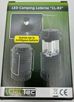 LED Camping Laterne "CL-B3" - 300lm, Batteriebetrieb, &Oslash;xH 85x135mm