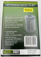 LED Camping Laterne "CL-B3" - 300lm, Batteriebetrieb, &Oslash;xH 85x135mm