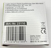 LED Treppenlicht mit Bewegungsmelder - Akkubetrieb, warmwei&szlig;, slim: 14mm flach