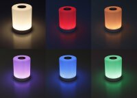 LED Akku-Tischleuchte mit Touch-Funktion - H&ouml;he 113mm, Warmwei&szlig; + RGB