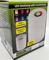 LED Akku-Tischleuchte mit Touch-Funktion - H&ouml;he 113mm, Warmwei&szlig; + RGB