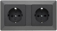 MILOS Set 2 Steckdosen + 2-fach Rahmen - 250V~/ 16A,...