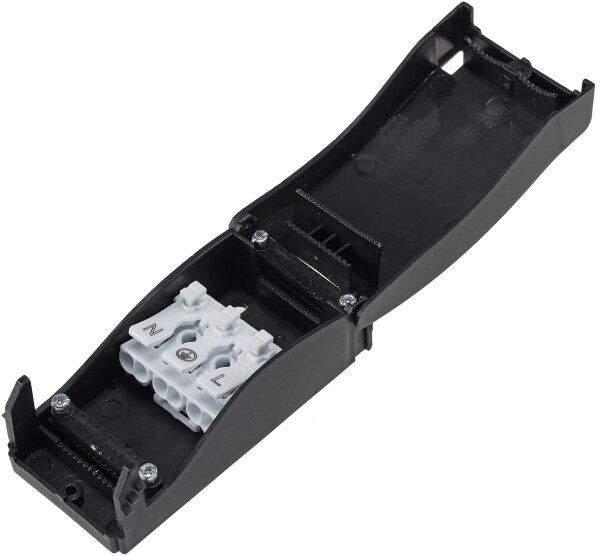 L&uuml;sterklemme mit Geh&auml;use, 3-polig - 0,5-2,5mm&sup2;, 450V/16A, mit Zugentlastung