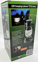 LED Camping Laterne "CT-CL Army" - &Oslash;xH 12x23,5cm, 4x AA, warmwei&szlig;, dimmbar
