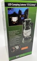 LED Camping Laterne "CT-CL Army" - &Oslash;xH 12x23,5cm, 4x AA, warmwei&szlig;, dimmbar