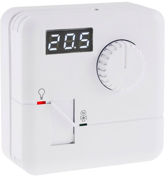 Raumtemperatur-Regler Thermostat "RT-55" - 7A, wei&szlig;es LED-Display, 5-30&deg;C, 110-230V