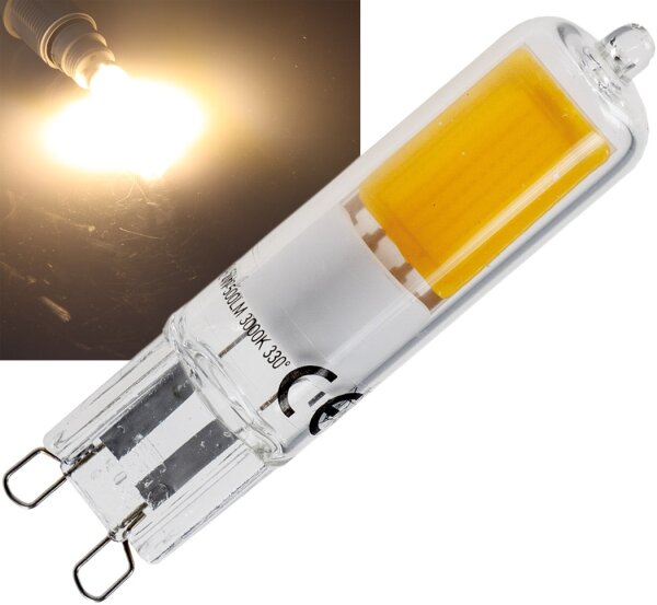 LED Stiftsockel G9, 4W, 500lm - 330&deg;, 230V, 3000k / warmwei&szlig;, Glas